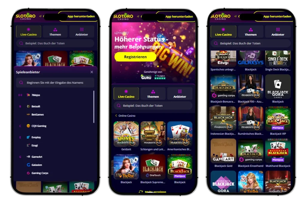 Slotoro Casino mobil